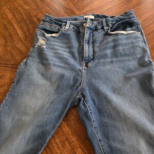 Good American Women's (16) Blue Jeans Indigo 402 Stretch Zipper w/Button Closure